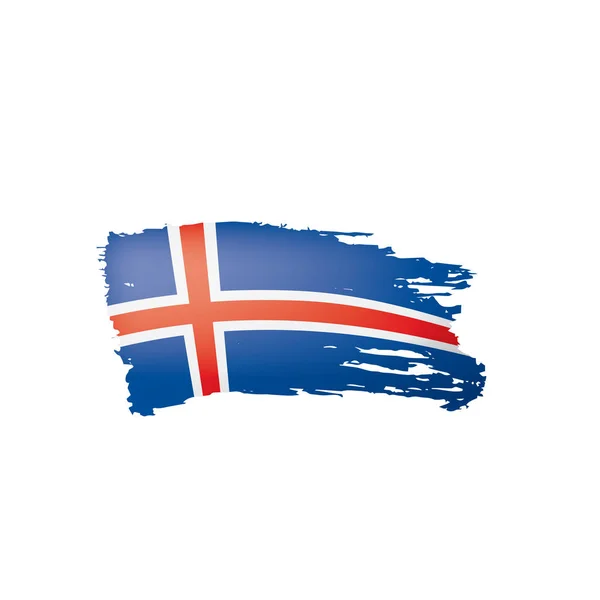 Bandera de Islandia, ilustración vectorial sobre fondo blanco — Archivo Imágenes Vectoriales