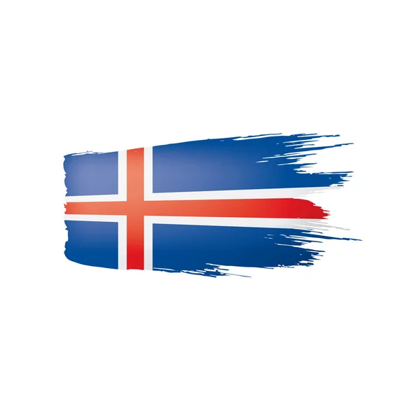Island flagga, vektor illustration på en vit bakgrund — Stock vektor
