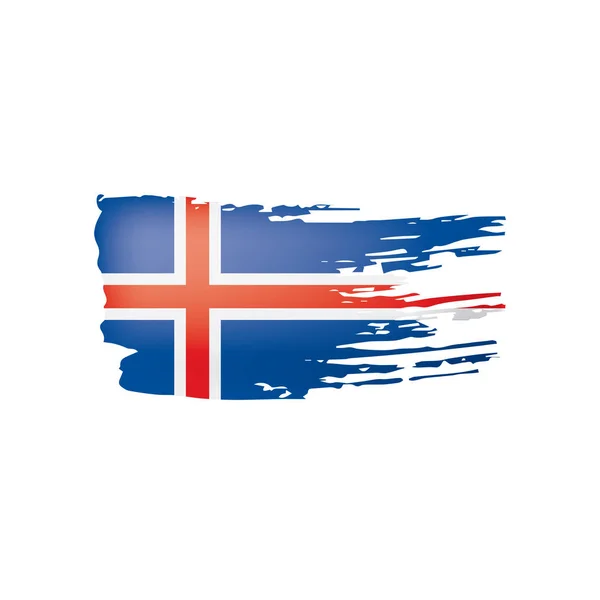 Ісландський прапор, зображення на білому тлі — стоковий вектор