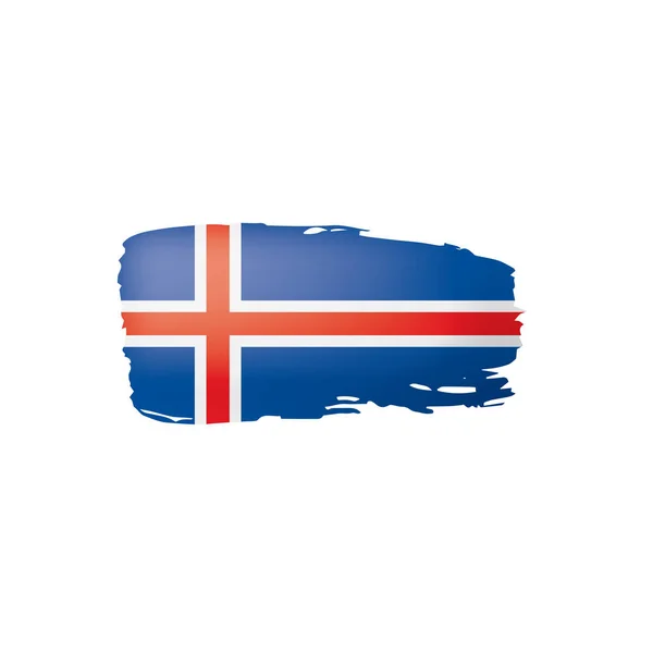 Bandera Islandia Ilustración Vectorial Sobre Fondo Blanco — Archivo Imágenes Vectoriales