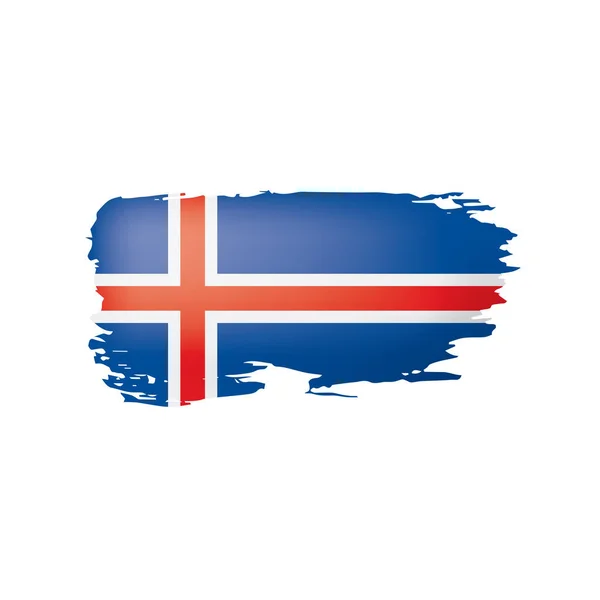 İzlanda bayrağı, beyaz arkaplanda vektör illüstrasyonu — Stok Vektör