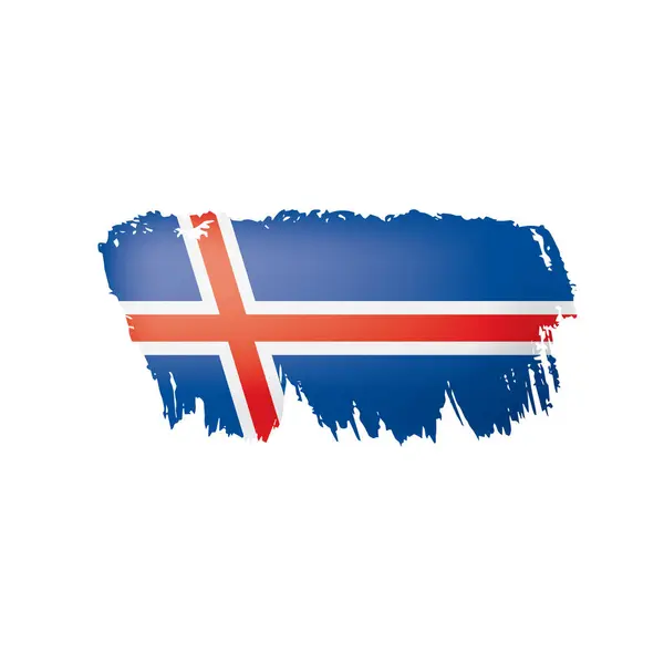 Drapeau Islande, illustration vectorielle sur fond blanc — Image vectorielle