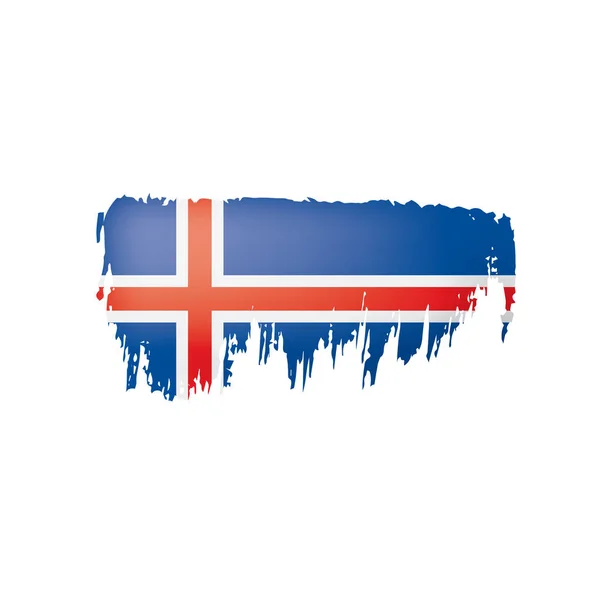 Bandera de Islandia, ilustración vectorial sobre fondo blanco — Archivo Imágenes Vectoriales