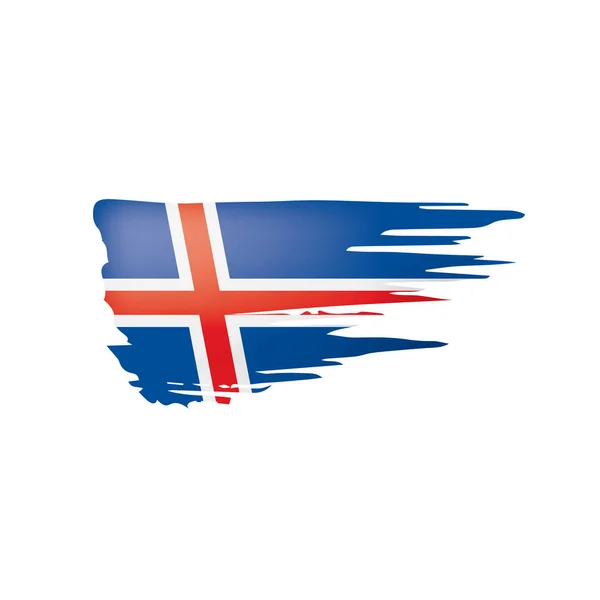İzlanda bayrağı, beyaz arkaplanda vektör illüstrasyonu — Stok Vektör