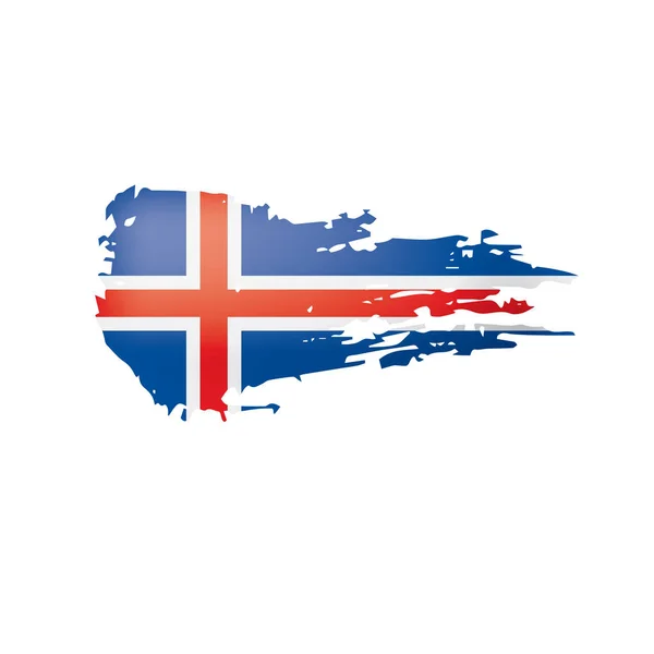 Bandera de Islandia, ilustración vectorial sobre fondo blanco — Vector de stock