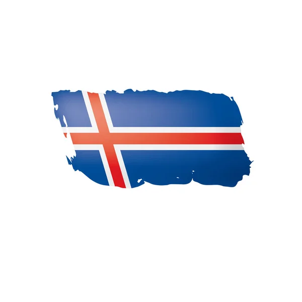 Island Flagge, Vektorabbildung auf weißem Hintergrund — Stockvektor