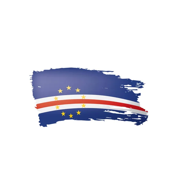 Bandeira de Cabo Verde, ilustração vetorial sobre fundo branco — Vetor de Stock