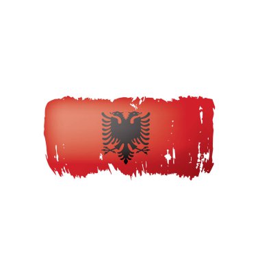 Arnavutluk bayrağı, beyaz bir arka plan üzerinde vektör çizim