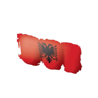 Arnavutluk bayrağı, beyaz bir arka plan üzerinde vektör çizim