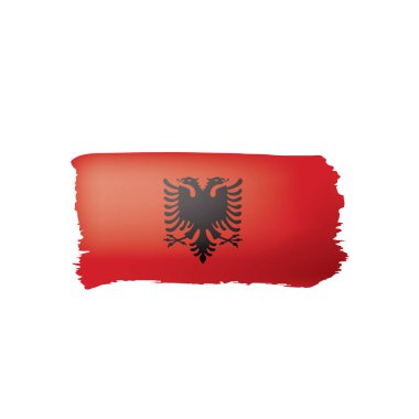 Arnavutluk bayrağı, beyaz bir arka plan üzerinde vektör çizim