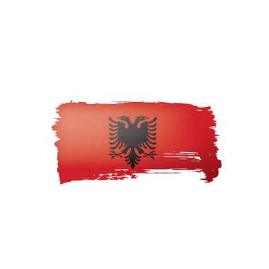 Arnavutluk bayrağı, beyaz bir arka plan üzerinde vektör çizim