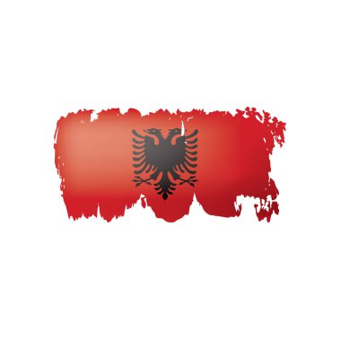 Arnavutluk bayrağı, beyaz bir arka plan üzerinde vektör çizim