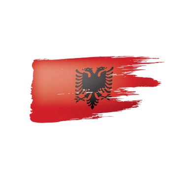 Arnavutluk bayrağı, beyaz bir arka plan üzerinde vektör çizim