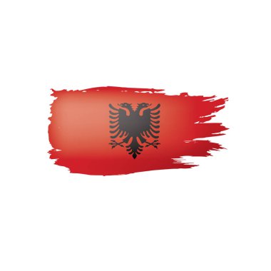 Arnavutluk bayrağı, beyaz bir arka plan üzerinde vektör çizim