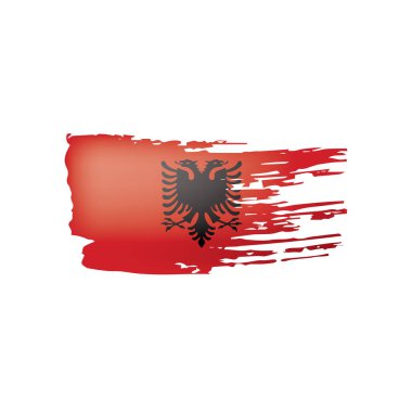 Arnavutluk bayrağı, beyaz bir arka plan üzerinde vektör çizim