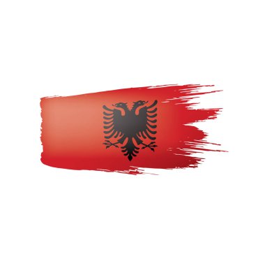 Arnavutluk bayrağı, beyaz bir arka plan üzerinde vektör çizim