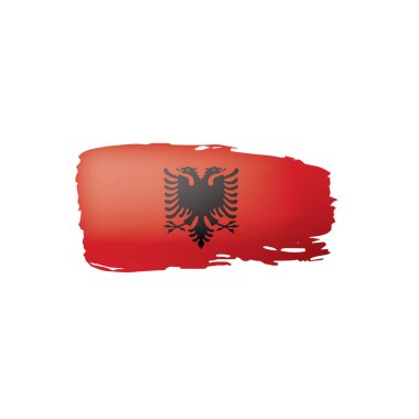 Arnavutluk bayrağı, beyaz bir arka plan üzerinde vektör çizim