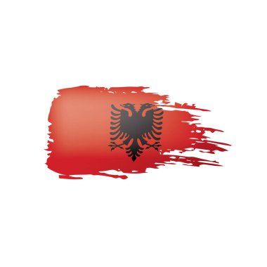 Arnavutluk bayrağı, beyaz bir arka plan üzerinde vektör çizim