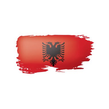 Arnavutluk bayrağı, beyaz bir arka plan üzerinde vektör çizim
