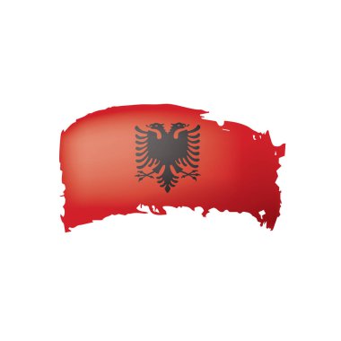 Arnavutluk bayrağı, beyaz bir arka plan üzerinde vektör çizim