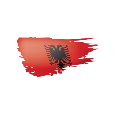 Arnavutluk bayrağı, beyaz bir arka plan üzerinde vektör çizim