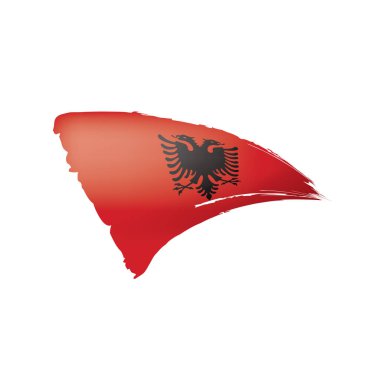 Arnavutluk bayrağı, beyaz bir arka plan üzerinde vektör çizim
