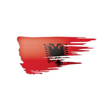 Arnavutluk bayrağı, beyaz bir arka plan üzerinde vektör çizim