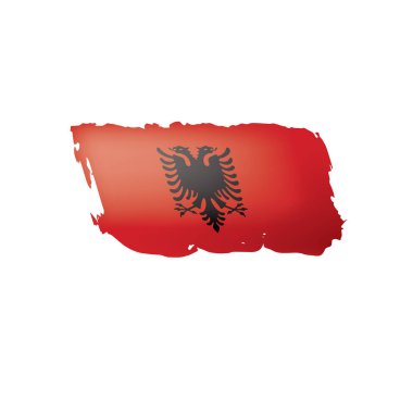 Arnavutluk bayrağı, beyaz bir arka plan üzerinde vektör çizim