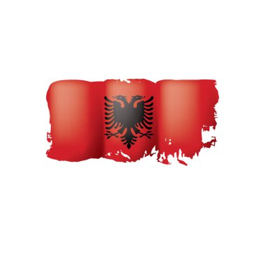 Arnavutluk bayrağı, beyaz bir arka plan üzerinde vektör çizim