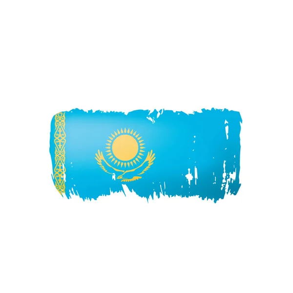 Kasachstan-Flagge, Vektorabbildung auf weißem Hintergrund — Stockvektor