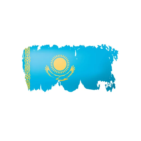 Drapeau Kazakhstan, illustration vectorielle sur fond blanc — Image vectorielle