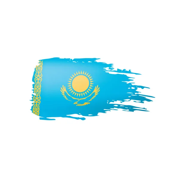 Bandiera Kazakistan, illustrazione vettoriale su sfondo bianco — Vettoriale Stock