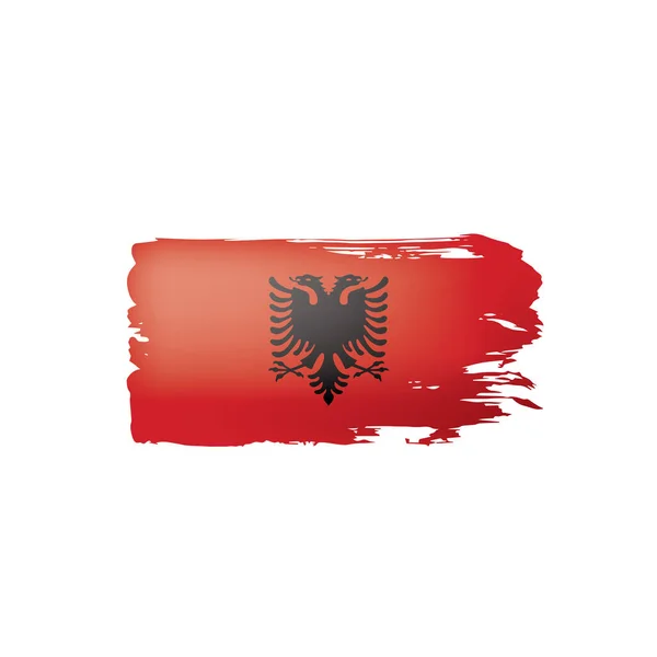 Albaniens Flagga Vektorillustration Vit Bakgrund — Stock vektor
