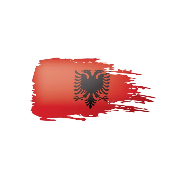 Albánia zászló, egy fehér háttér vektor illusztráció — Stock Vector
