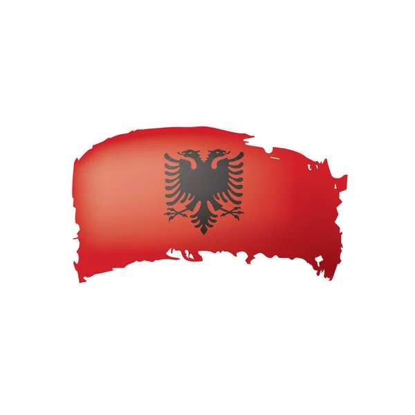 De vlag van Albanië, vectorillustratie op een witte achtergrond — Stockvector