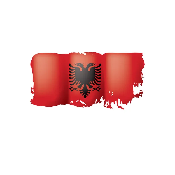 Flaga Albanii, wektor ilustracja na białym tle — Wektor stockowy