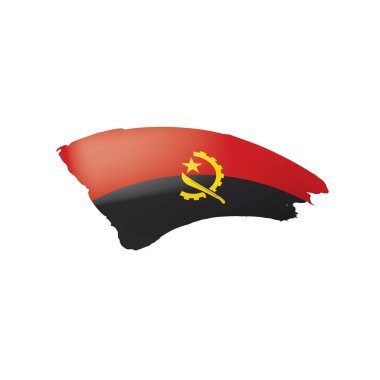 Angola bayrağı, beyaz bir arka plan üzerinde vektör çizim