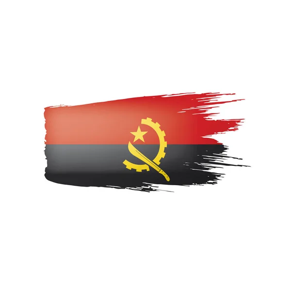Bandera Angola Ilustración Vectorial Sobre Fondo Blanco — Vector de stock