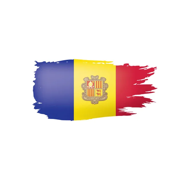 Bandiera Andora, illustrazione vettoriale su sfondo bianco — Vettoriale Stock
