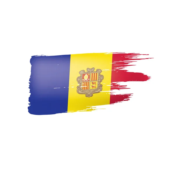 Bandera de Andora, ilustración vectorial sobre fondo blanco — Vector de stock