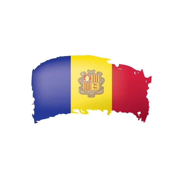 Bandiera Andora, illustrazione vettoriale su sfondo bianco — Vettoriale Stock