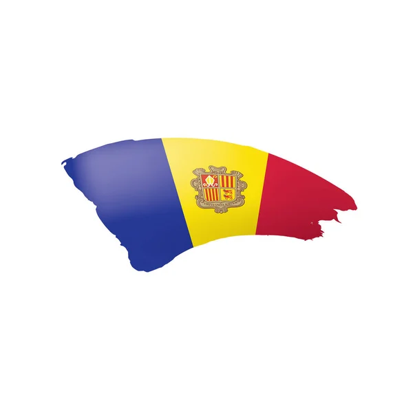 Bandeira de Andora, ilustração vetorial sobre um fundo branco —  Vetores de Stock