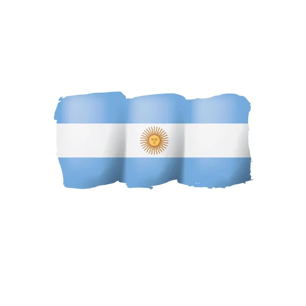 Флаг Аргентины Векторная Иллюстрация Белом Фоне — стоковый вектор