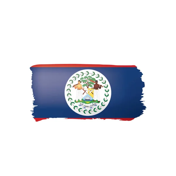 伯利兹国旗, 在白色背景上的矢量插图 — 图库矢量图片