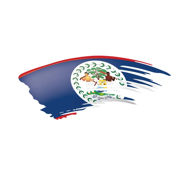 Belize flagga, vektorillustration på vit bakgrund — Stock vektor