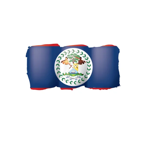 伯利兹国旗, 在白色背景上的矢量插图 — 图库矢量图片