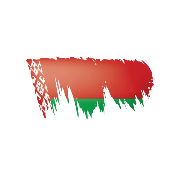 Weißrussland-Flagge, Vektorabbildung auf weißem Hintergrund — Stockvektor