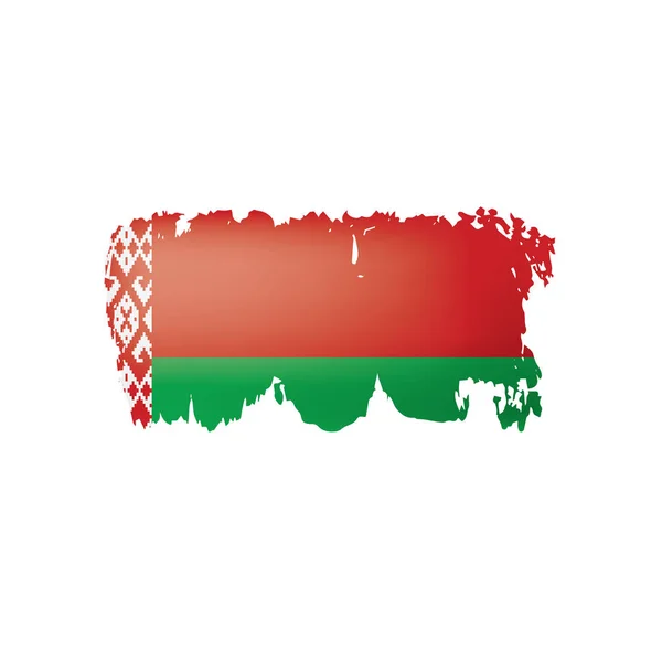 Vlajka Běloruska, vektorové ilustrace na bílém pozadí — Stockový vektor