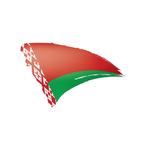 Bandera de Bielorrusia, ilustración vectorial sobre fondo blanco — Archivo Imágenes Vectoriales