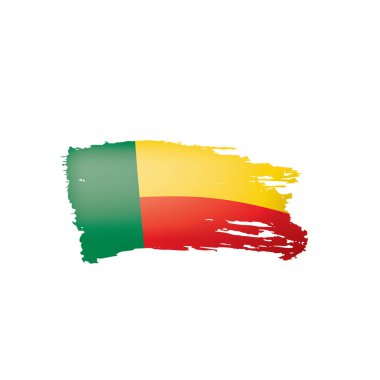 Benin bayrağı, beyaz bir arka plan üzerinde vektör çizim